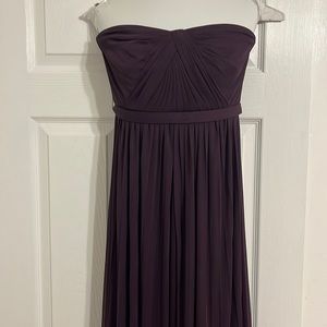 David’s Bridal Versa Convertible Bridesmaid Dress (Size 4, Plum)